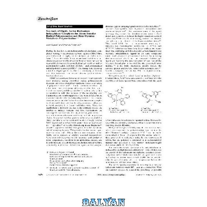 دانلود کتاب Synthesis of Highly Active Ruthenium Indenylidene Complexes for Atom-Transfer Radical Polymerization and Ring-Opening- Metathesis Polymerization